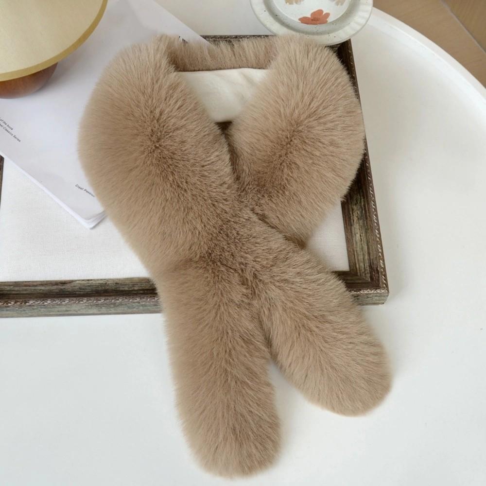 

Мягкий Плюшевый Теплый Шарф-Накидка Утолщенные Защиты Шеи Осень Зима Пушистый Меховой Шарф Грелки для Шеи кофейный