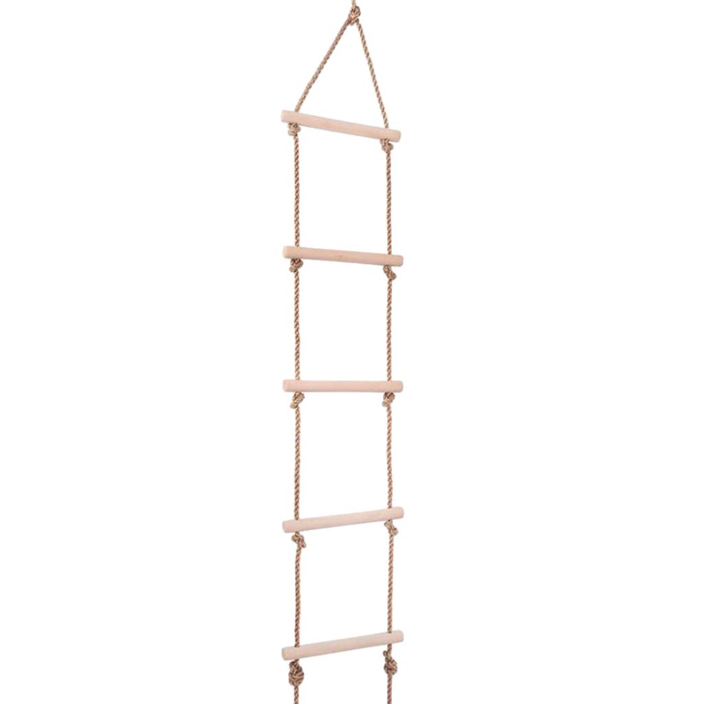 Kids Climbing Wooden Rope Ladder for Kids Wooden Swing Outdoor Game Toy 5-level Ladder Playground Indoor Kids Climbing Toys