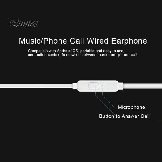 Wired Universal Noise Cancelling Stereo In-ear Earphone Phone Headset with Mic