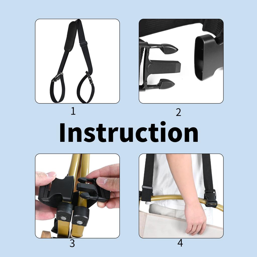 Universal Padded Carrying Strap Adjustable Scooter Antislip Shoulder Straps for Bikes and Chairs