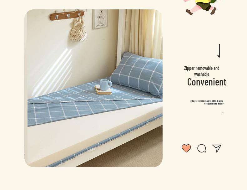 Class A 100% Cotton Yarn-Dyed Washed 3-Piece Bedding Set for Student Dormitory Bunk Beds