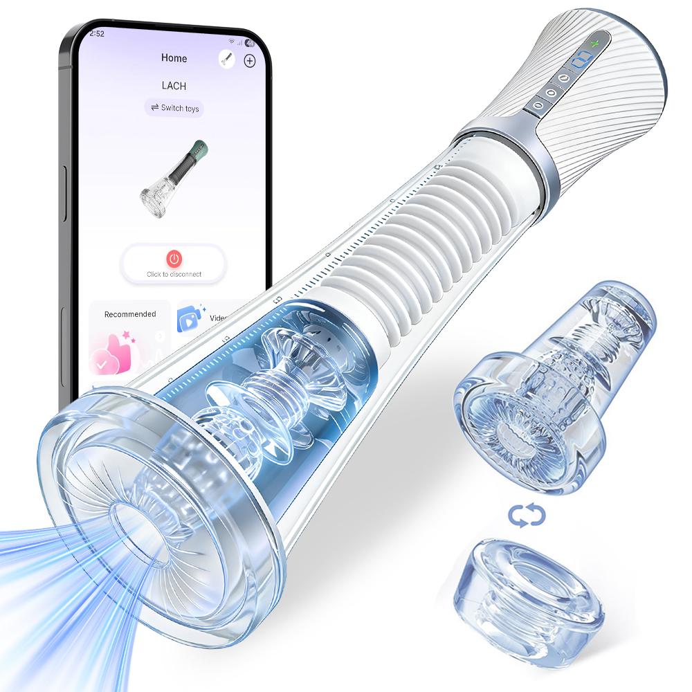 Male Masturbator Penis Pump Enlarger Transparent Visual Male Sex Toys for Men APP Control Vibrating Vacuum Suction Glans Trainer