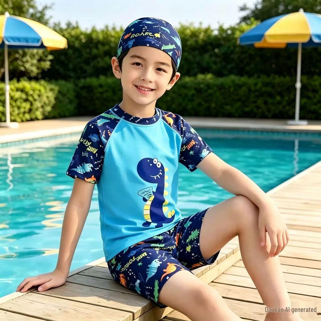 Kids' Quick-Dry Swimwear: Boys' & Girls' 2026 New Style Split Set