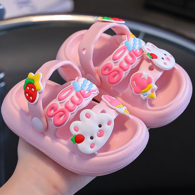 Girls Sandals Children Summer Baby Indoor Soft Bottom Infant Anti-slip Rabbit Slippers Boys Soft Bottom Sandal Slippers
