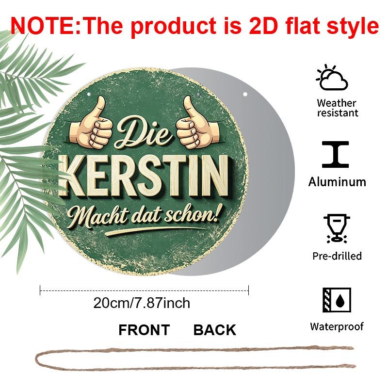 2D Flat Vintage Aluminum Wall Decorations in Various Sizes. Featuring A Fun German Caption An Aged Look, and A Double Thumbs-up Gesture, These Are