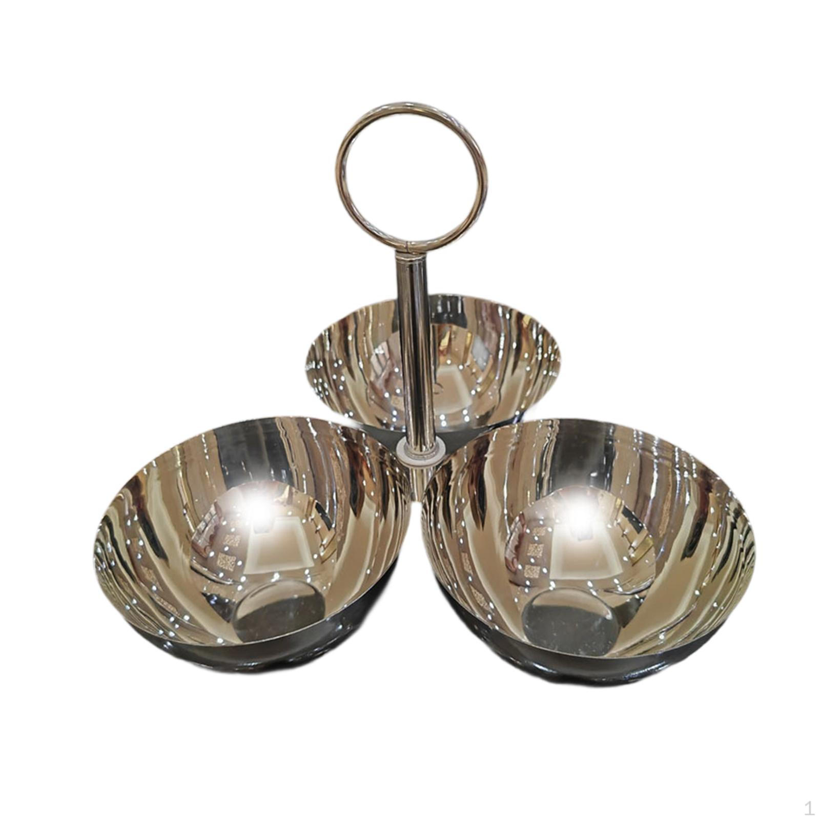 

Decorative Stainless Steel Bowls with Handles, Ideal for Fruit, Weddings Room. Rings Handle