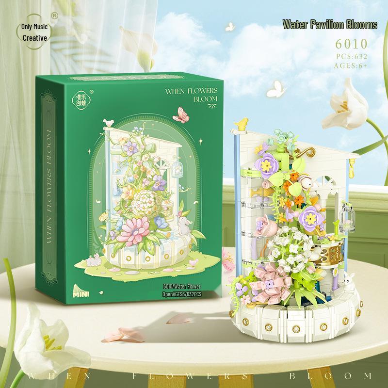 Ferris Wheel & Carousel Music Box: Building Block Toy Gift for Girls, Girlfriends, and Best Friends