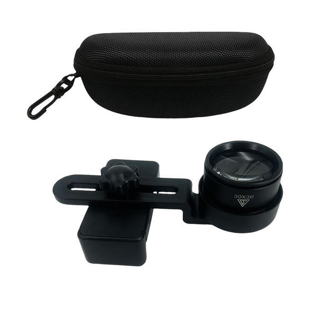 Macro Lens Adapter Clip-on Magnifier Non-slip Rubber Pad Curved Groove Clamp 1 4-inch Brass Nut Tripod Mountable