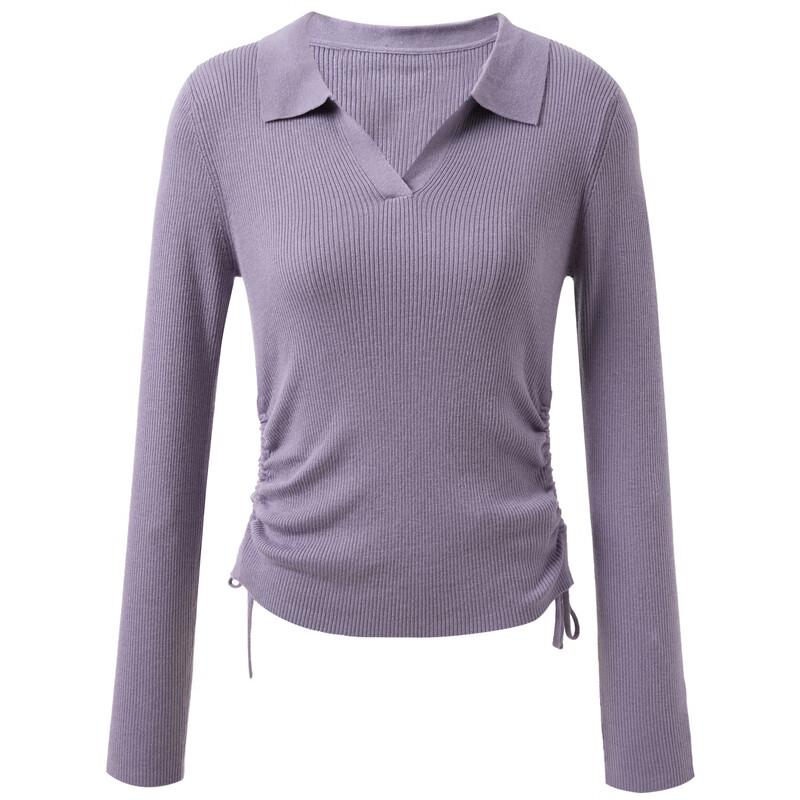 Sancai Women's Ribbed Polo Knit Pullover