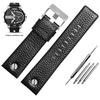 24 26 27 28mm Soft Watchbands for Die-sel DZ7313 7322 7257 7313 DZ7333 4318 Women's Men's Watch Straps with Black Sliver Buckle