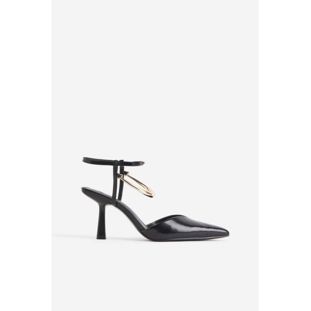 

Туфли на каблуке HM с деталями до щиколотки, черные