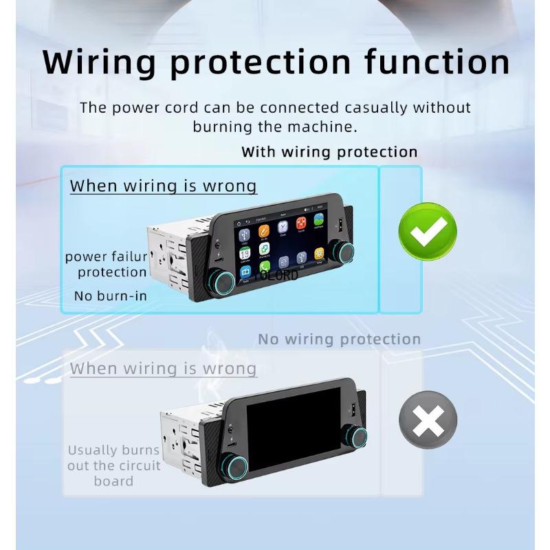 5 Inch Car Radio Wireless Carplay 1Din MP5 Player Autoradio Stereo Touch Screen 1280x720 Universal Multimedia Player