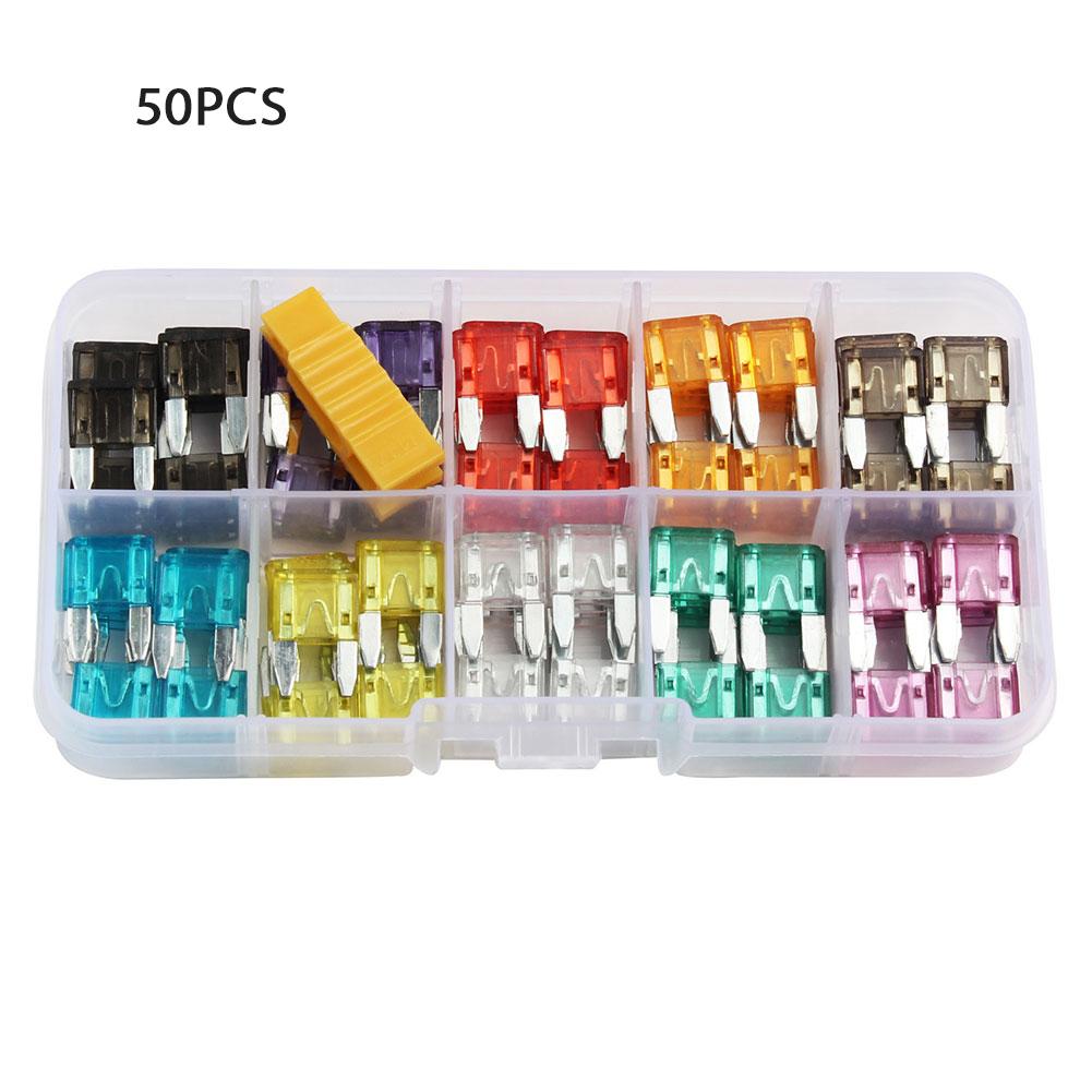 1set Fuse insert Profile Small Size Blade Car Fuse Assortment Set for Auto Car Truck 2.5/3/5/7.5/10/15/20/25/30/35A Fuse w/h Box