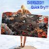 Samurai Print Beach Towel, Large Soft Quick Dry Towel for Beach Camping Swimming