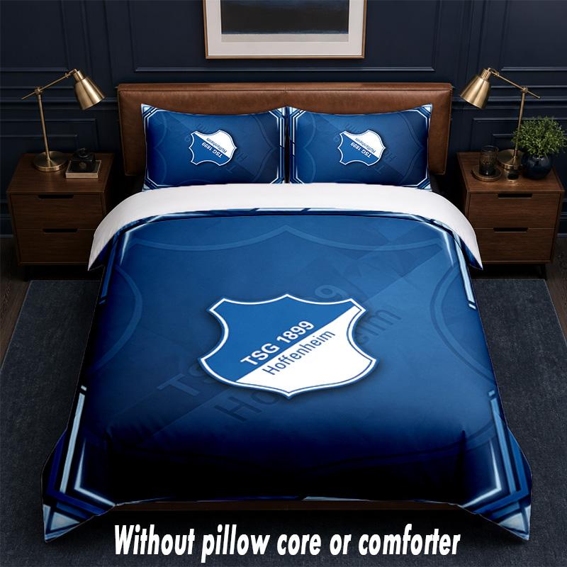 Ensemble de literie TSG Hoffenheim FC 1 Housse de couette + 2 Taies d'oreiller Doux Respirant Linge de lit pour la maison