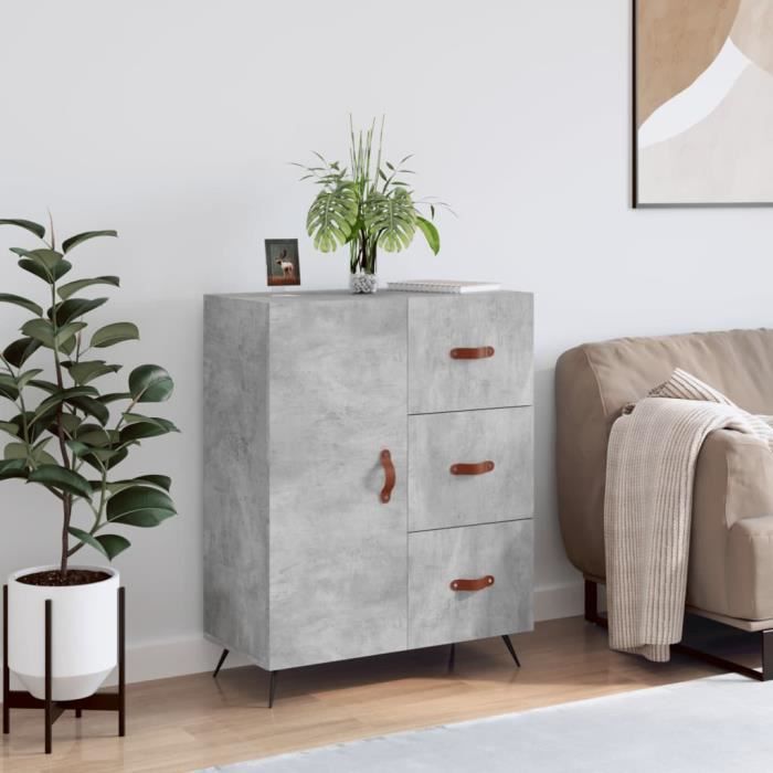 VidaXL Buffet gris béton 69,5x34x90 cm bois d'ingénierie 827888