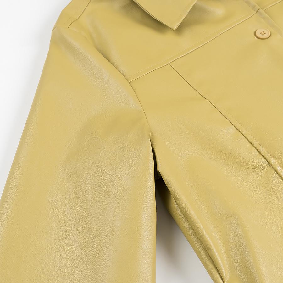 2025 European & American Spring PU Jacket & Midi Skirt Set for Women