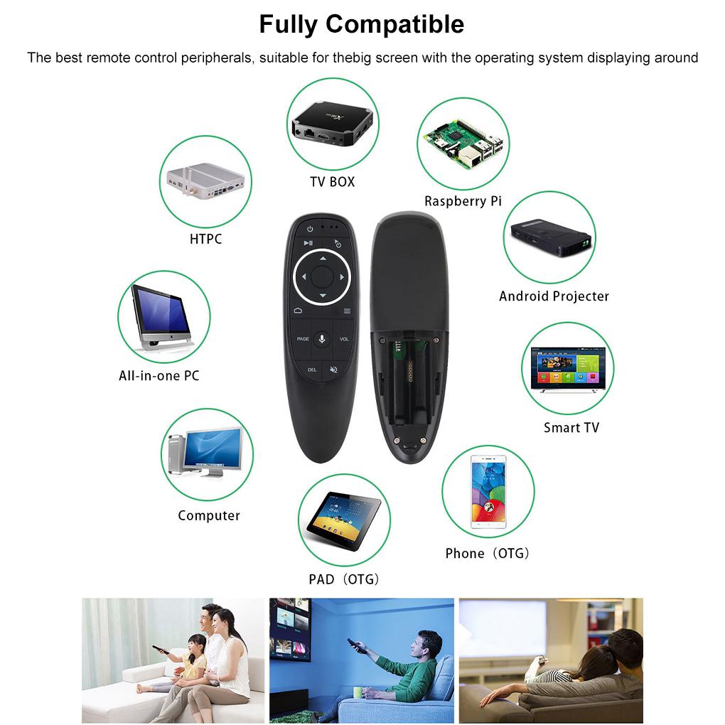 Voice Remote Control Gyroscope Backlight 2.4G Wireless Controller USB 17 Keys Smart Replacement Battery Operated for Office