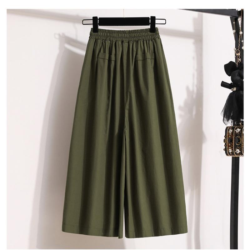 DIMANAF 2026 Summer New Plus Size Women Long Pants Clothing Loose Casual Elastic Waist Fashion Lady Bottoms