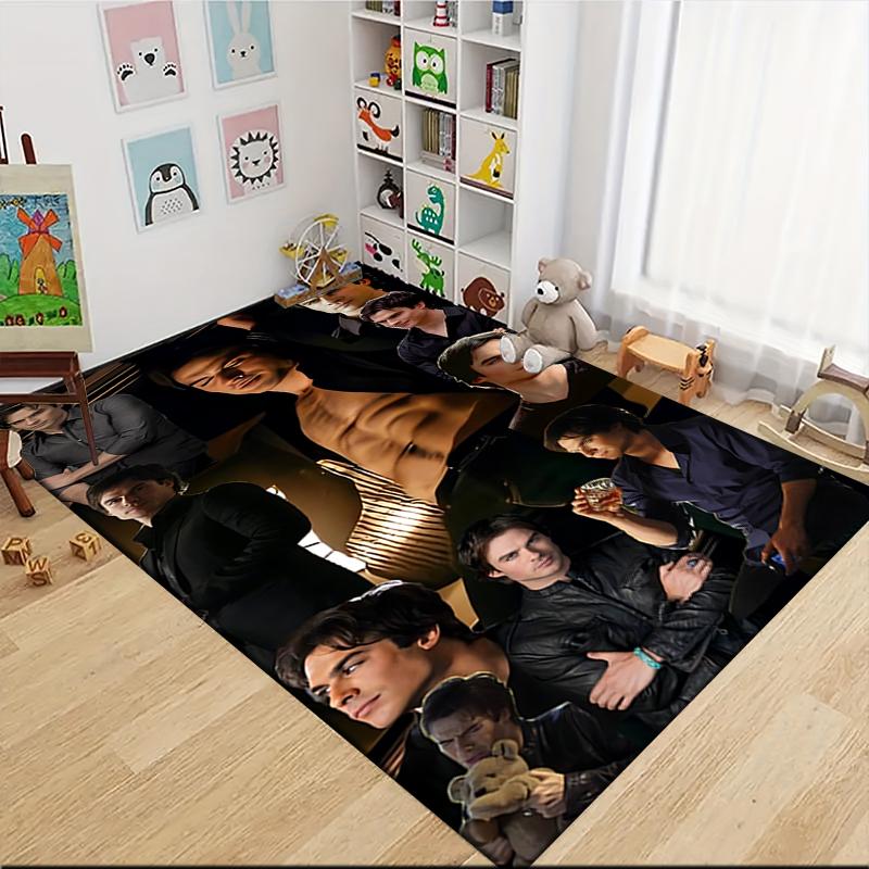 Vampire Diaries Stefan'S Journey Carpet Rug Soft Washable Antislip Home Living Room Sofa Mats Personalized Christmas Rug