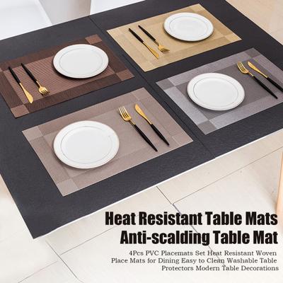 4-teiliges Tischset aus PVC, hitzebeständig, gewebte Tischsets für das Essen, leicht zu reinigen