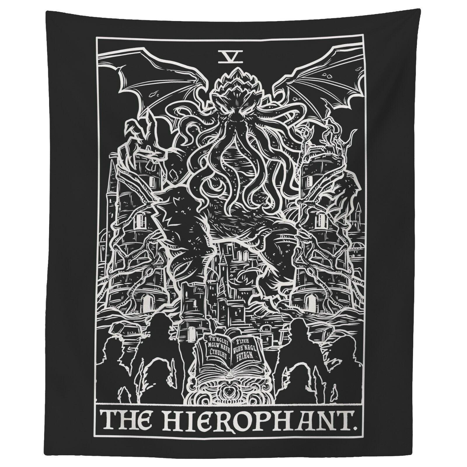 The Hierophant Tapestry Tarot Card of Cthulhu 75x100 чёрный