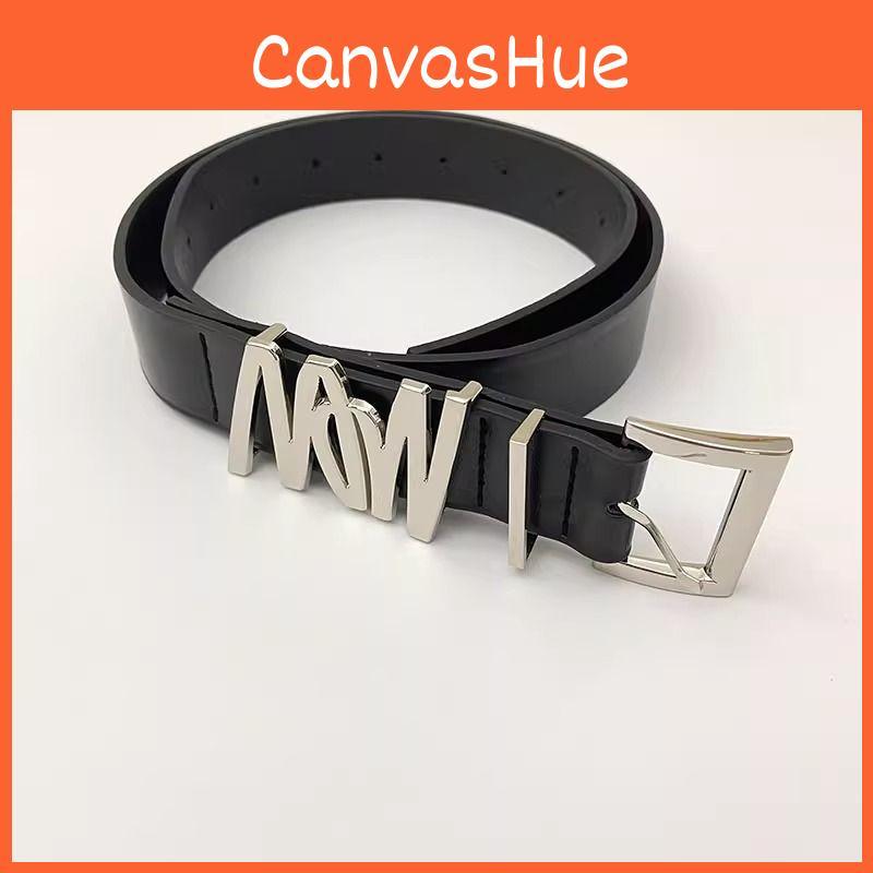 Stylish Abstract Design Women's Pu Belt For Versatile Fashionable Black Jeans