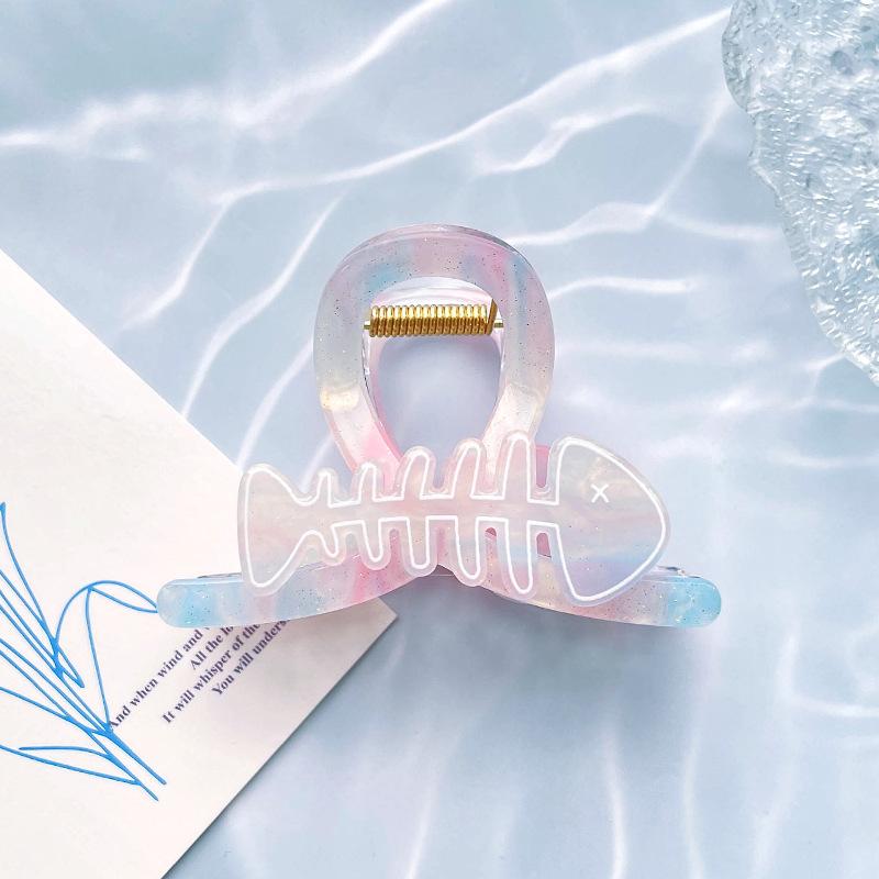 

1 шт. Новый мультяшный зажим-краб «рыбья кость» для женщин, милый животный, сладкий зажим «акула», акриловый, разноцветный, для хвоста на затылке