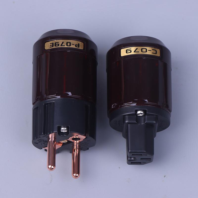 

1 Pair Hifi Rhodium Plated Eu Schuko Plug Iec Female Connector For Hifi Power Cable Eu Plugs Speaker Power Cable Connector