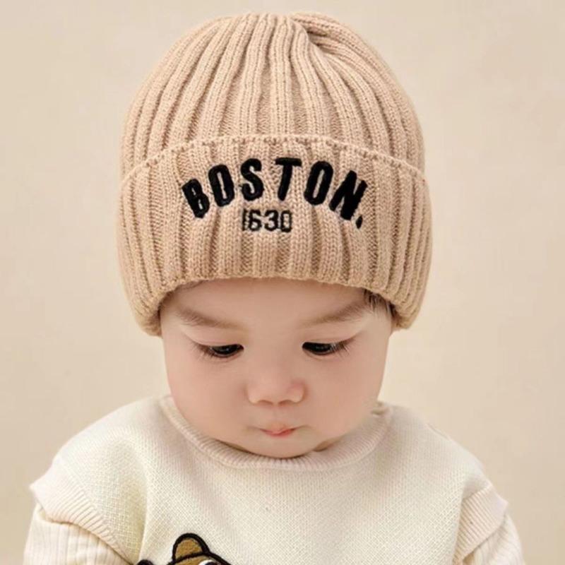 Baby hat new wool hat cute super cute boy and girl baby pullover hat autumn and winter children's knitted pullover hat