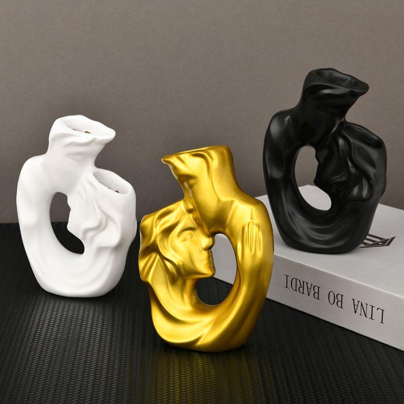 Resin Vase, Modern Design, Women's Vase, Small Decorative Vase, Suitable for Placing On the Desktop, This Product Can Be Placed