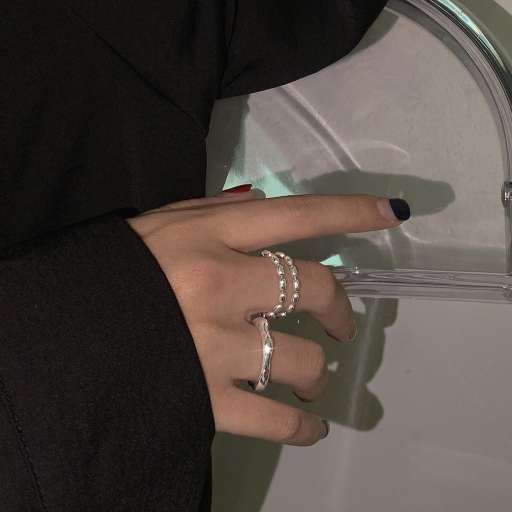 Sterling 925 Sophisticated Silver Geometric Adjustable Ring Contemporary Style For Women Fashionable
