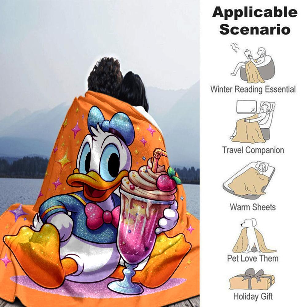 Daisy Duck'S Sweet Treat Flannel Blanket Super Soft Warm Cozy Blanket For Sofa Bed Office Travel Allseason Home Decor Gift