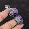 Charoite Pendant Designer Pendant Vintage Pendant 925 Sterling Silver Pendant Real Gemstone Jewelry Handmade Stylish Pendant Engagement Gift