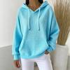 2025 Autumn/Winter Solid Color Trendy Casual Long Sleeve Drawstring Hoodie