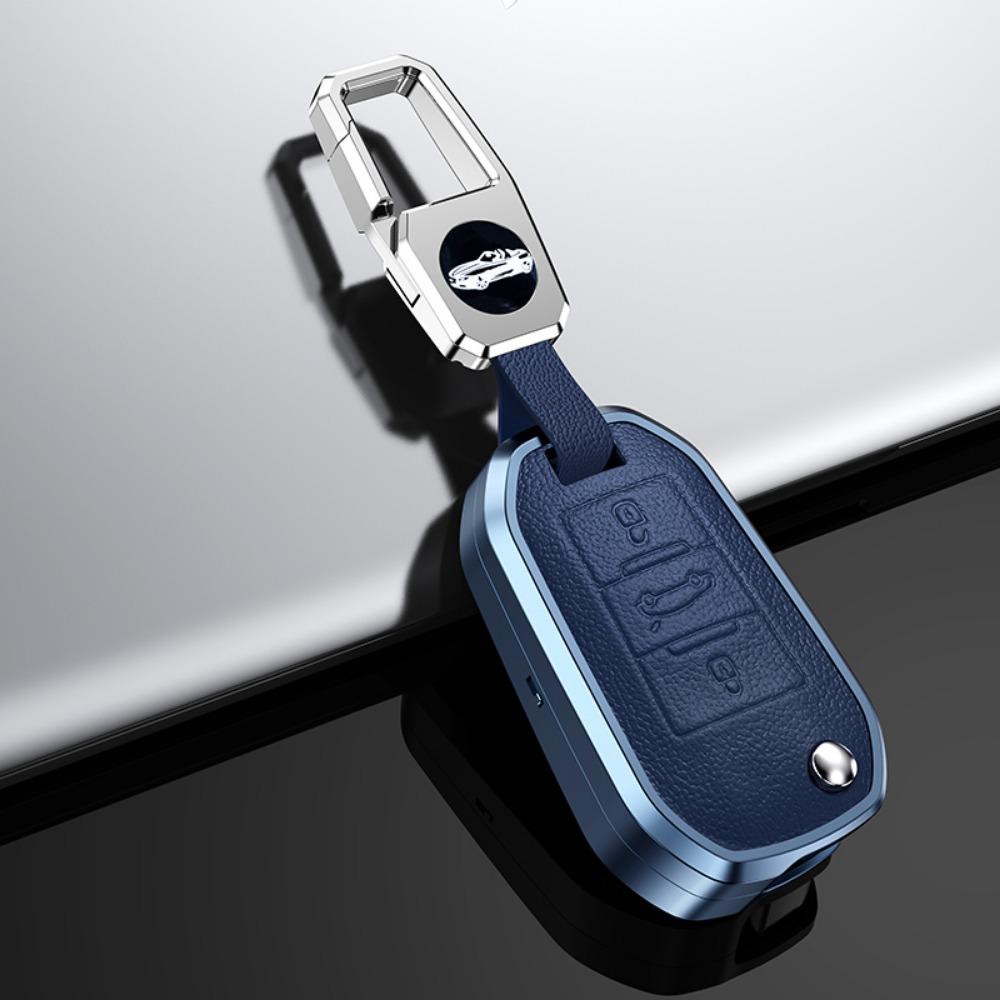 Legierung Leder Auto Klappschlüsselhülle Vollabdeckung für Peugeot 3008 208 308 508 408 2008 307 4008 für Citroen C4 C4L CACTUS C3 C6 C8
