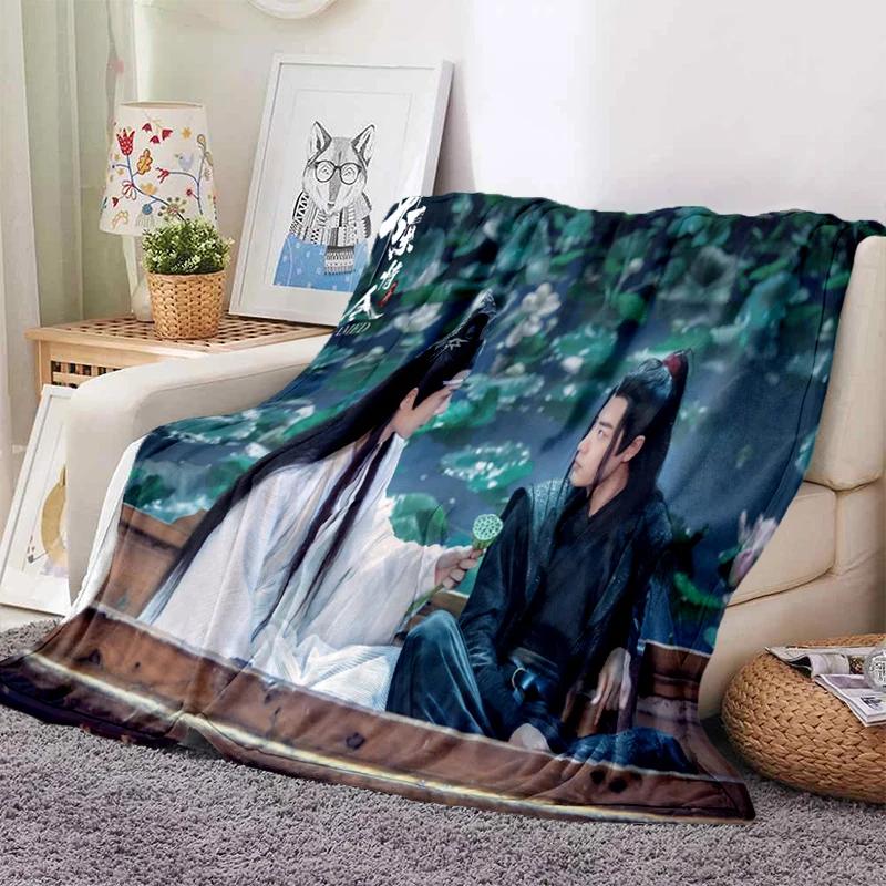 Drama The Untamed xiao zhan wang yi bo Weiche Überwurfdecke, Überwurfdecke, weiche Cartoon-bedruckte Tagesdecke, Tagesdecke, Sofa-Geschenk