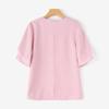 ZANZEA Women Casual Round Neck Puff Short Sleeve Solid Color Loose Straight Blouses