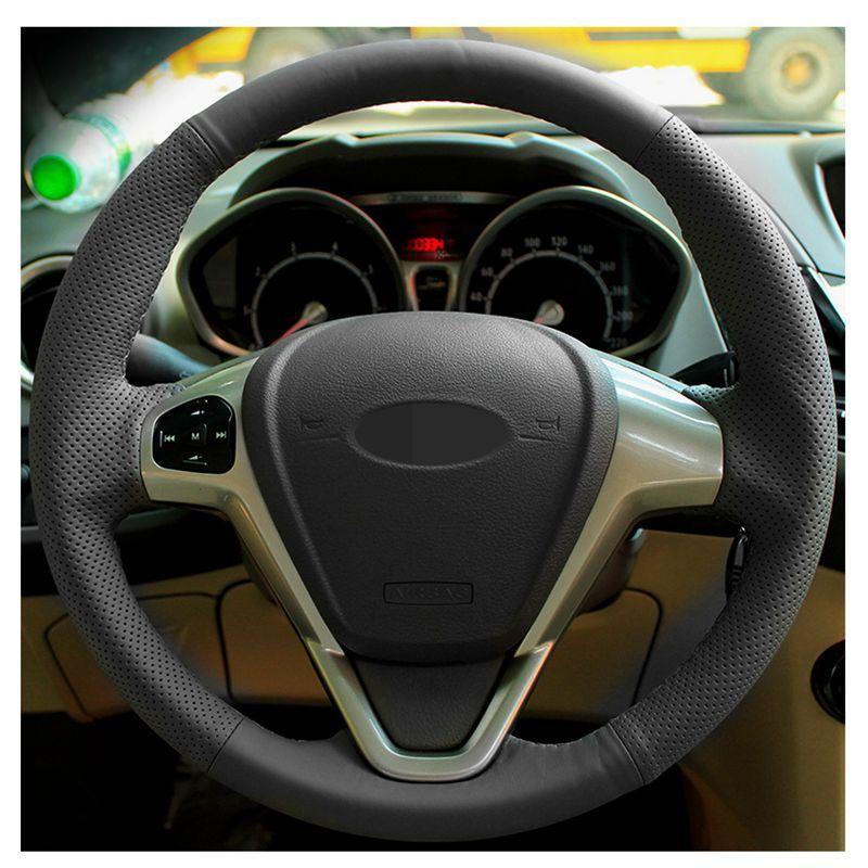DIY-Lenkradbezug aus Kunstleder, handgenäht, für Ford Fiesta 2008-2013 Ecosport 2013-2016 Autozubehör