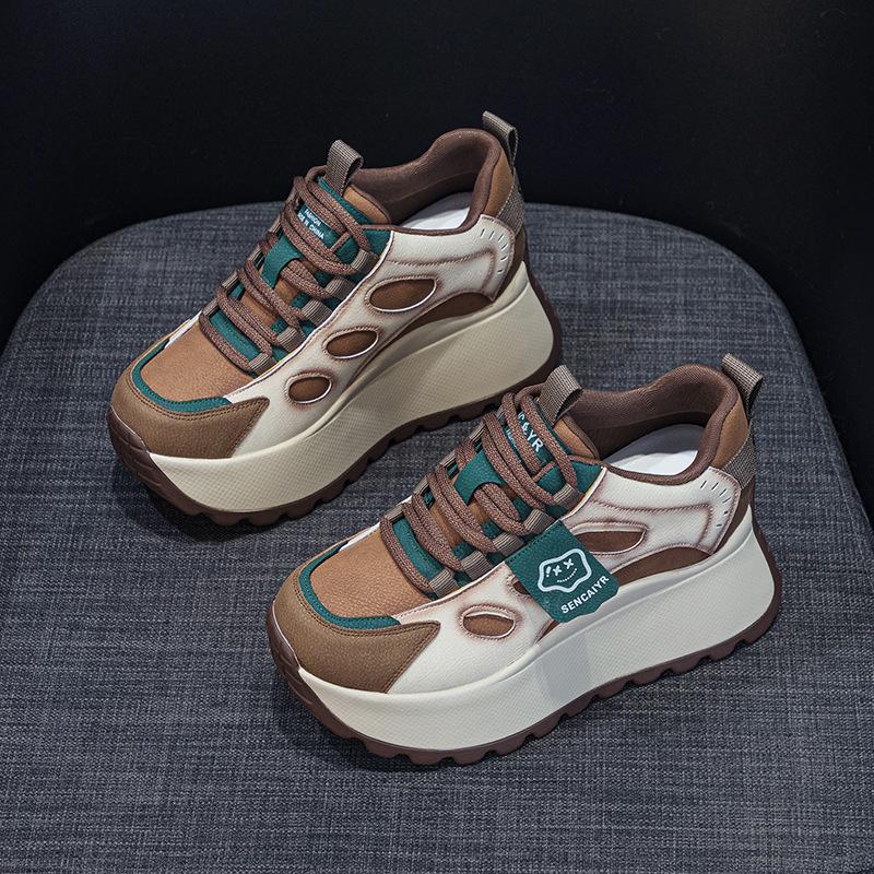 Thick-soled heightening dad shoes women's popping board casual fashion versatile sports shoes small women's shoes