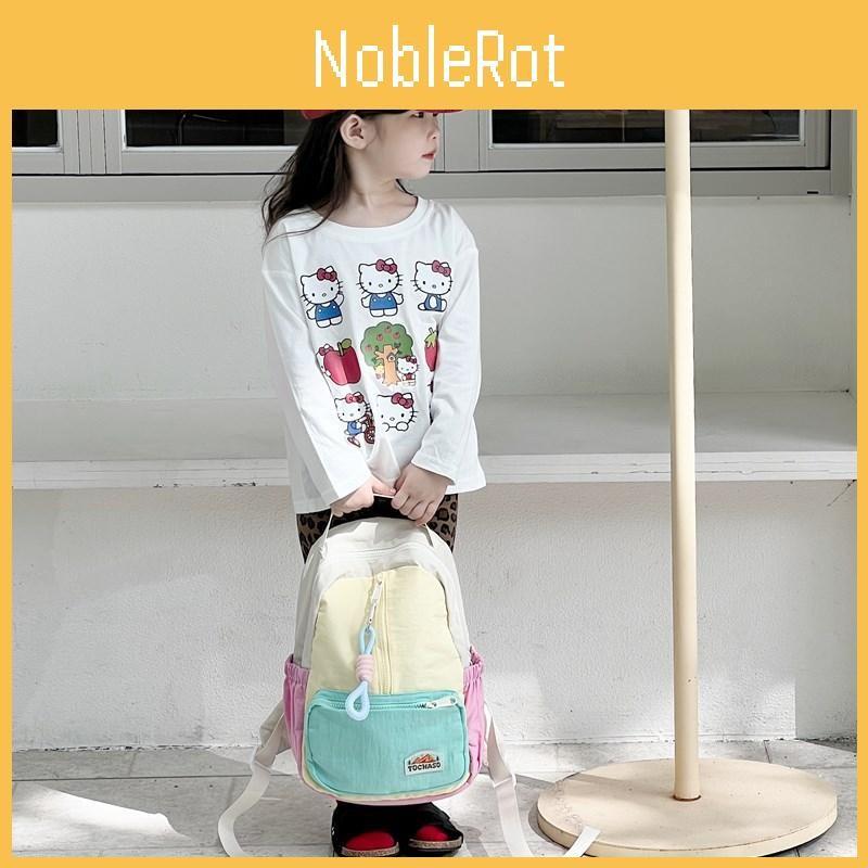 Kids Fashionable Backpack Color Block Design Large Capacity Bag Kindergarten