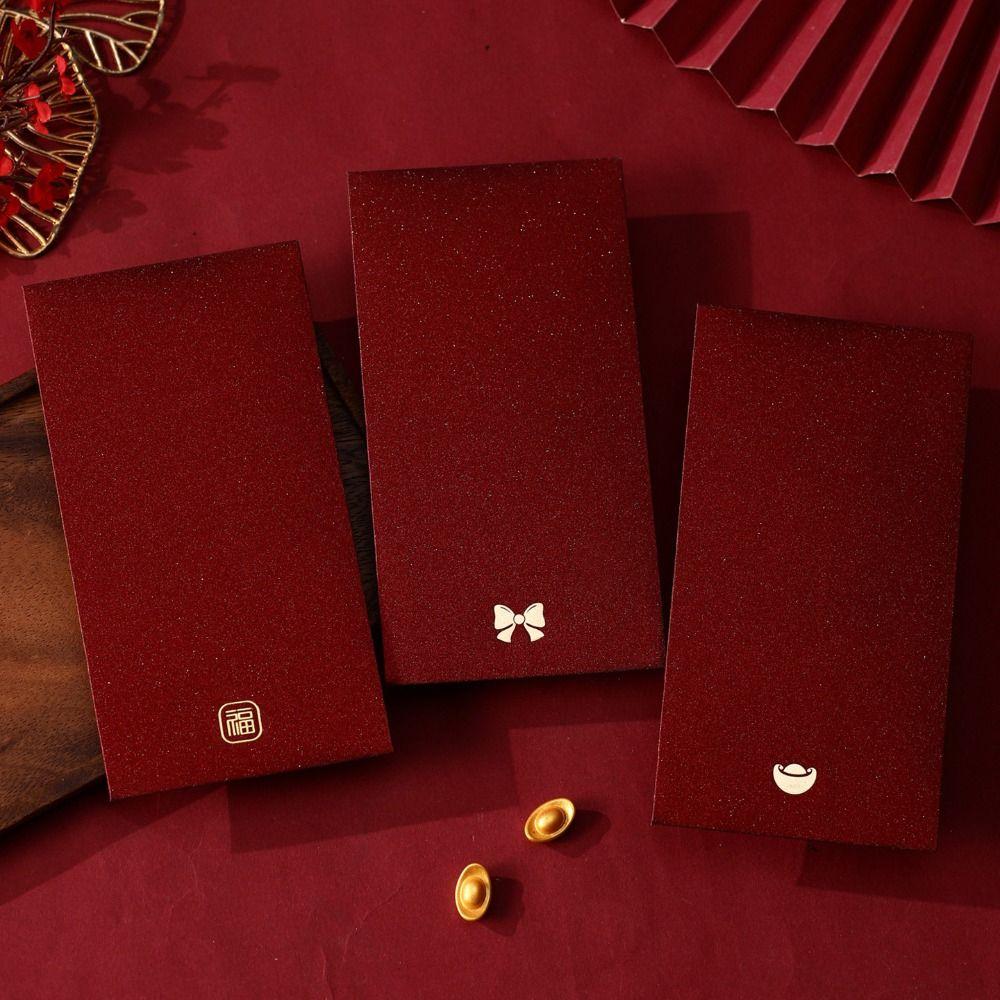 6Pcs Chinese Style Red Packets Spring Festival 2026 Luck Money Bag Creative Red Envelopes