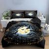 Moonlit Bat Design Gift Set  Kid'S And Adults' Bedroom Decor, Exquisite Three-Piece Bedding Set Gift