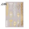 Waterproof Fake Tattoo Decals Golden Silver-color Metallic Sticker for Women Girls, Temporary Adult Child Tattoos Face Body Arm Decoration,