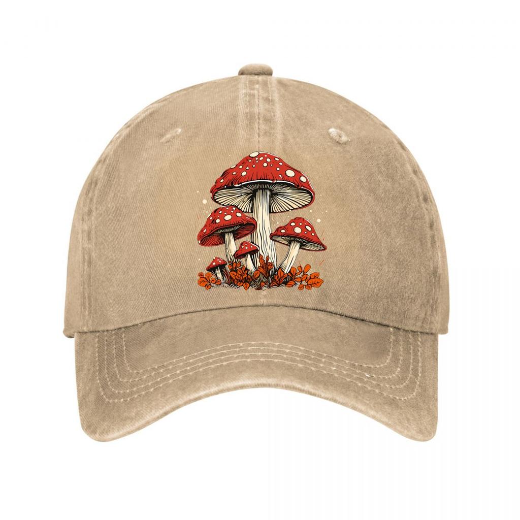 Cappellino da Baseball Lavato con Macchie Rosse di Fungo Vintage per Esterno Unisex FeUnisex