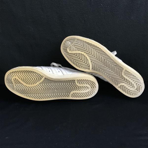 adidas originals superstar leather sneakers US6 24 men's white trefoil(USED)