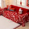 Anti-Cat Scratch Pet-Proof Non-Slip Fluffy Sofa Blanket Chinese Red Style Plush Sofa Throw Blanket Full Coverage Living Room Mat