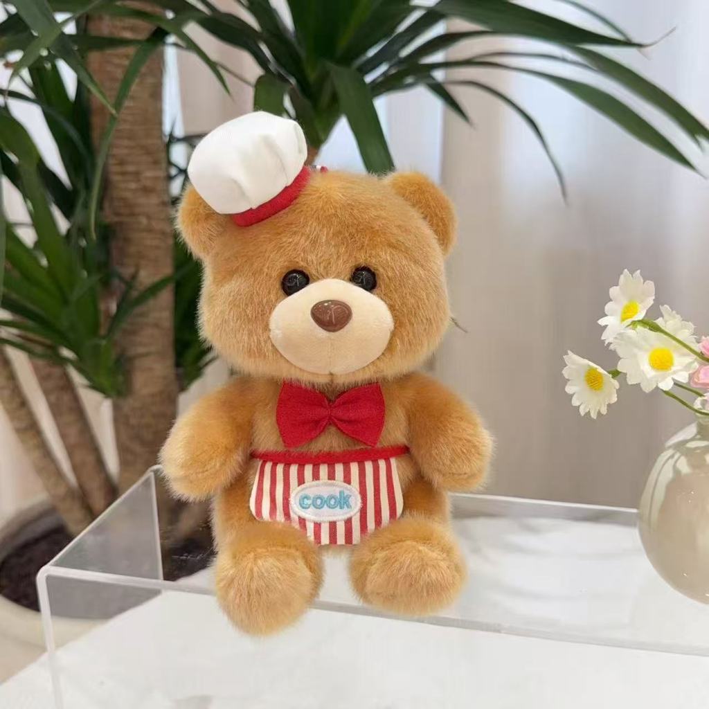 Plush Bear Keychain Cute Chef Bear Cartoon Toy For Kids And Teens
