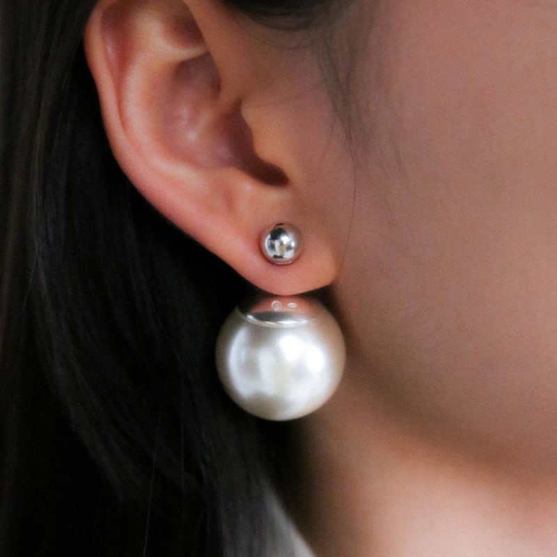 Baked Alaska 25mm Faux Pearl Earrings