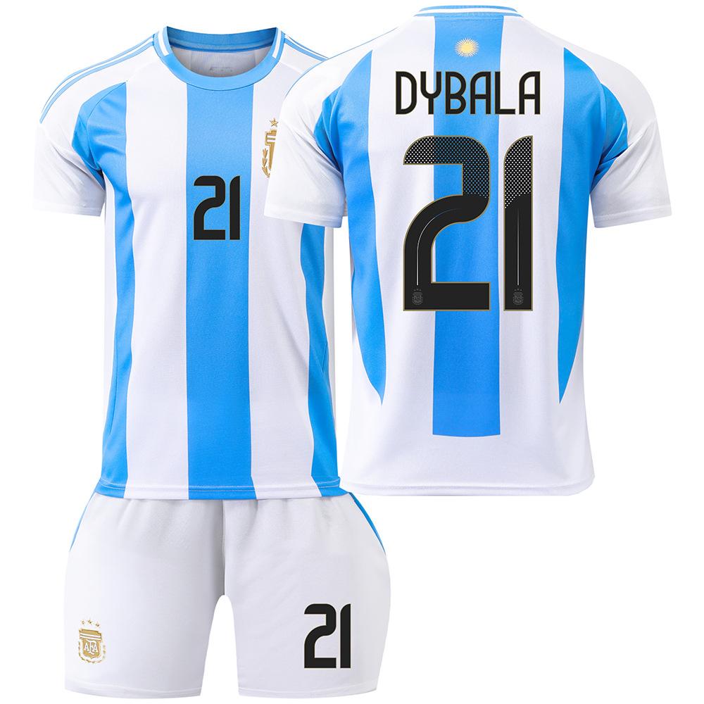 Argentina Home Stadium No.10 & No.11 Di Maria Jersey Set Kids Adult Fans Replica Football Uniform
